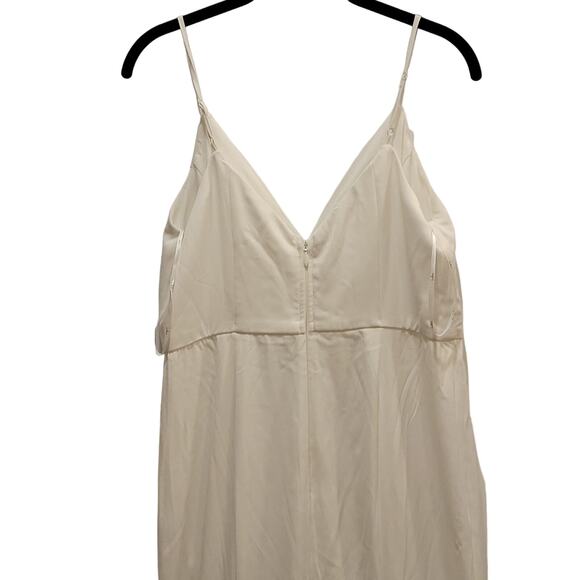 NWT Lulus Center of My Love White Satin Sleeveless Mermaid Maxi Dress, L - Picture 5 of 11